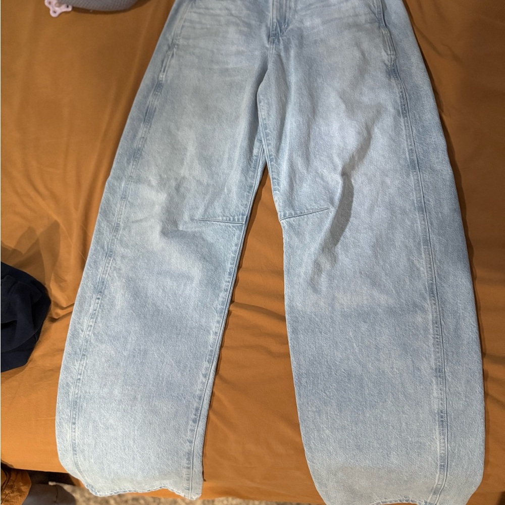 AG Mercer Cuffed High Rise Barrel Womens Jeans